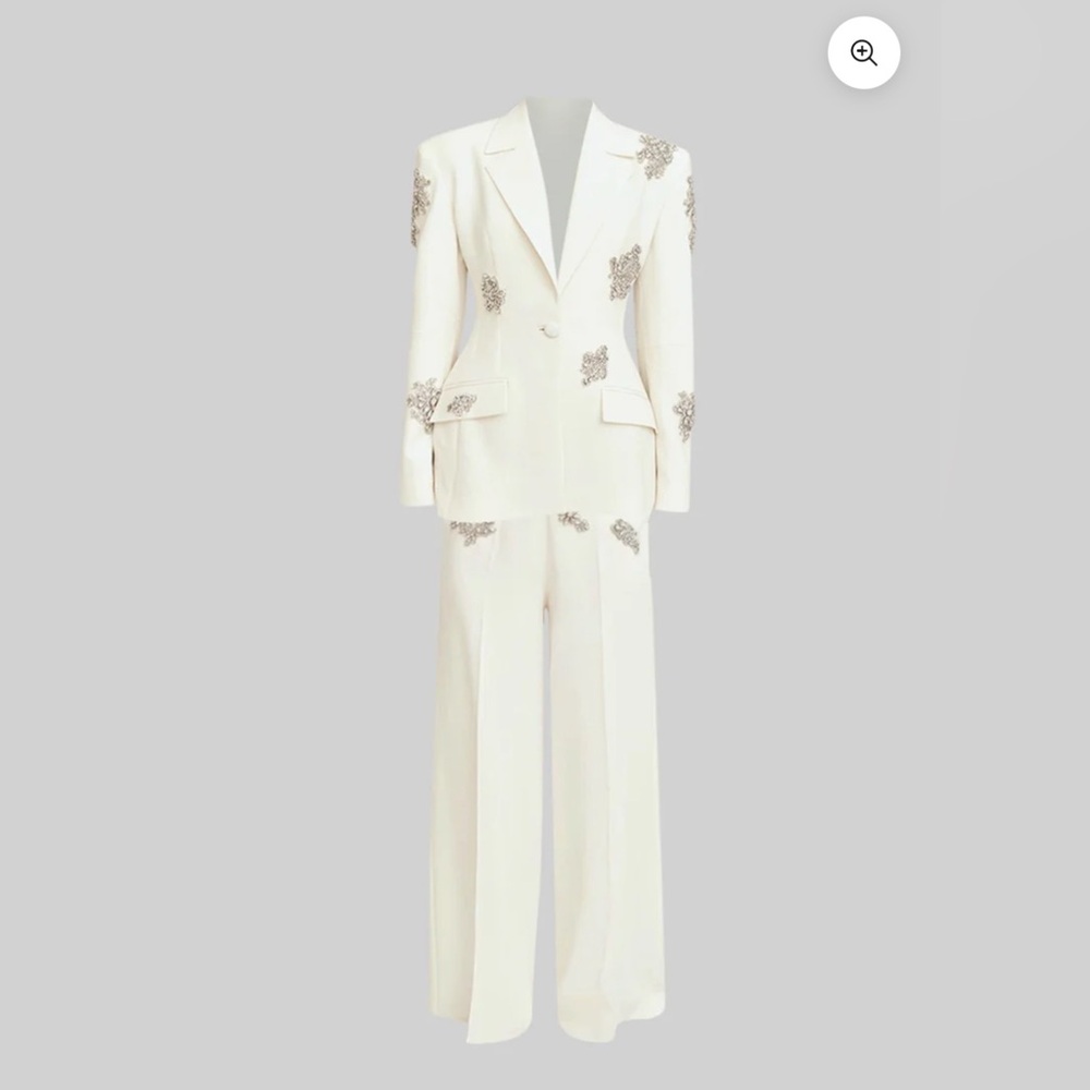 Refined Floral Embellished Pantsuit